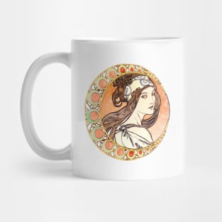 Mucha Vintage Moon Lady 03 Mug